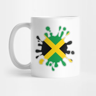 Jamaica National Flag Paint Splash Mug